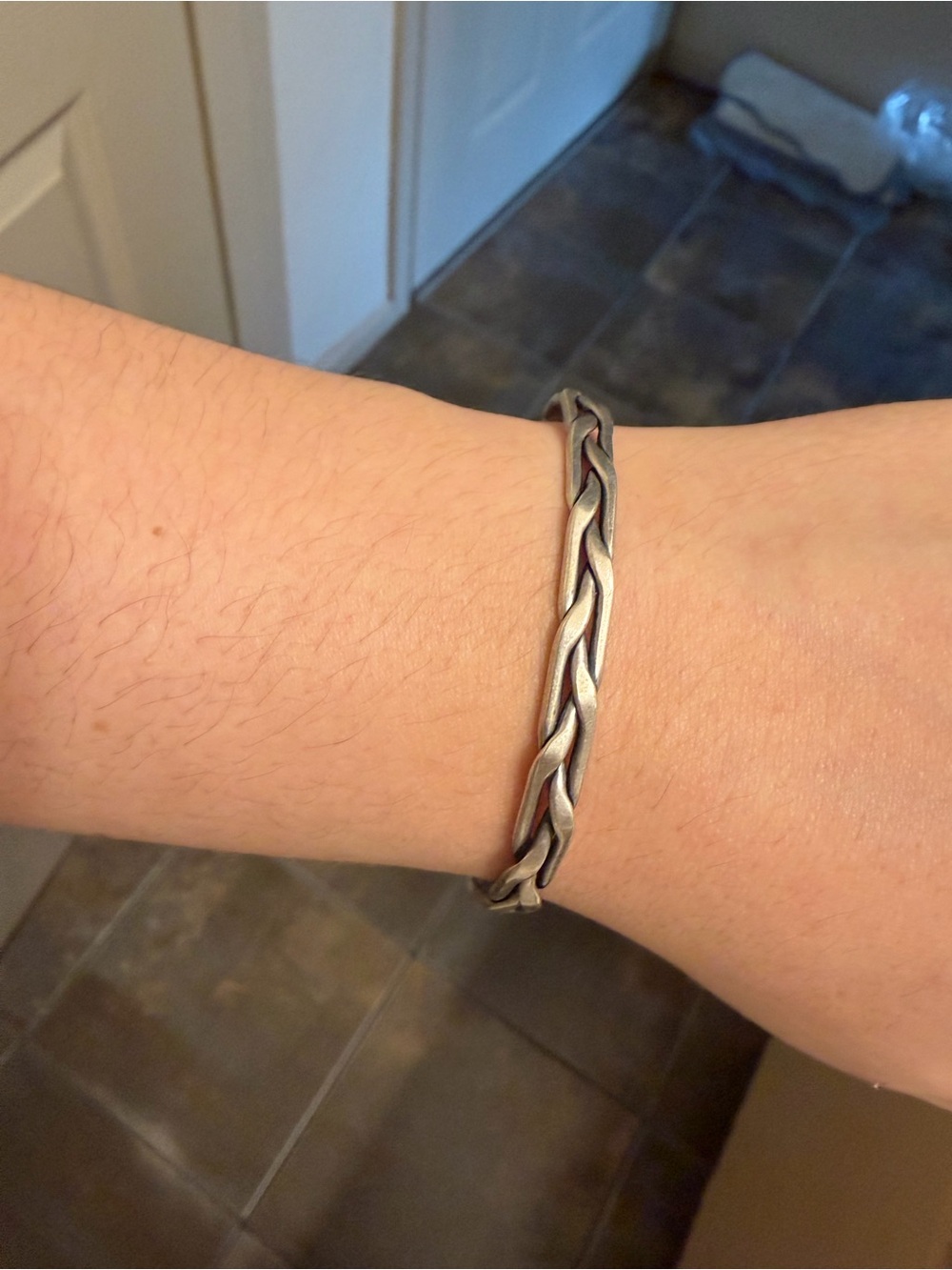 🖤Men's/women’s Braided Metal Cuff Bracelet - Silver🖤
